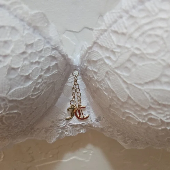 NWOT-Juicy Couture White Push-up Lace Bra with Underwire - Picture 6 of 6